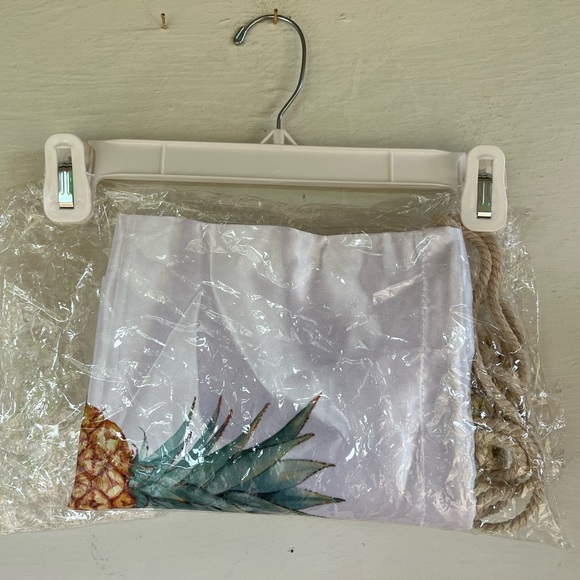 NEW Sliced Pineapple & Hawaiian Islands Satin Rope Drawstring Backpack Bag - Picture 5 of 7